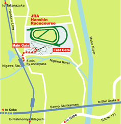 Hanshin Racecourse access map zoom