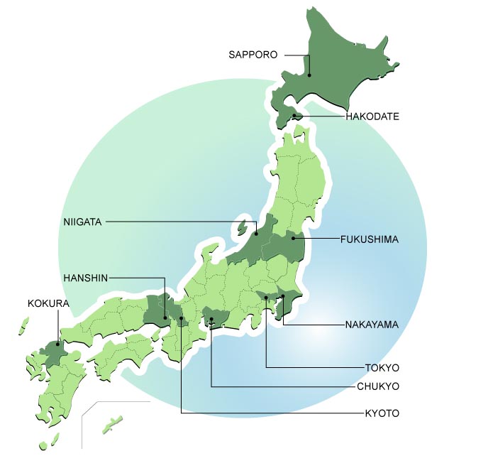 JRA RACECOURSE INDEX MAP